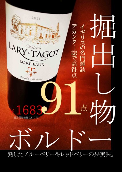 画像1: 《赤ワイン》シャトー ラリー タゴ  750ml (1)